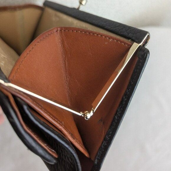 Vintage Dooney & Bourke All Weather Leather Kiss Lock Wallet Black Brown USA - Picture 12 of 12